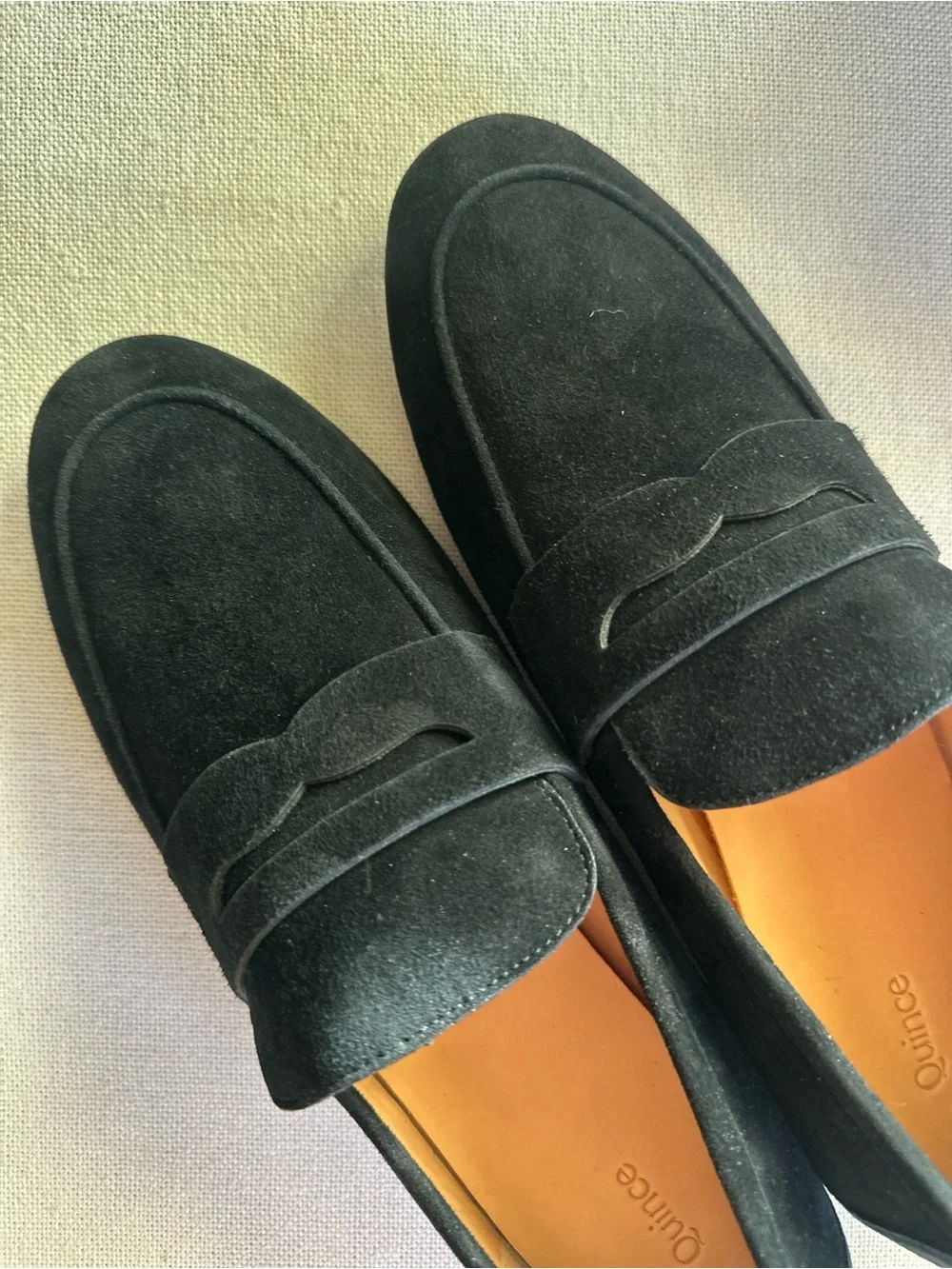 Quince Italian Suede Penny Loafers Black  New In Box Flats | 9